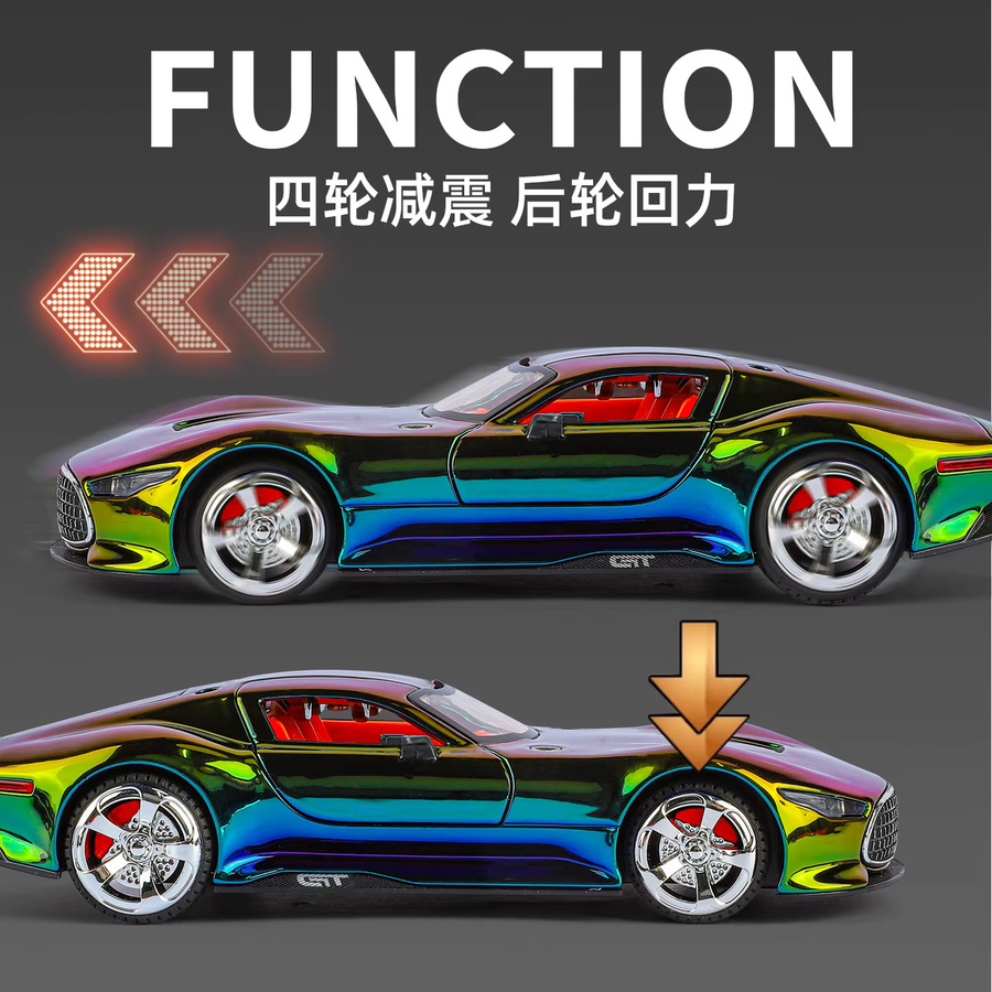 Maisto GT-Modellauto, 1:32, mit Sound und Licht, Rückzieh-Spielzeugauto - Bild 3