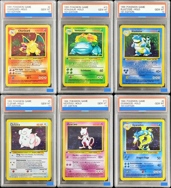 FUNISM Pokémon Sammelkarte, Charizard Mewtwo Venusaur Gyarados Blastoise Holo Grade Gem Mint 10 - Bild 1