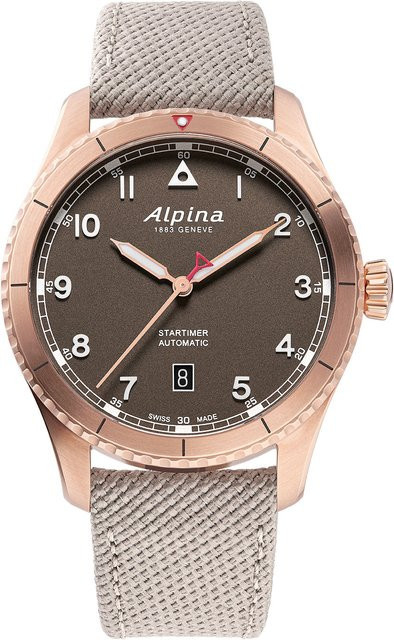 Alpina Startimer Pilot Automatik Herrenuhr, Edelstahl, Leder, 41 mm - Bild 1