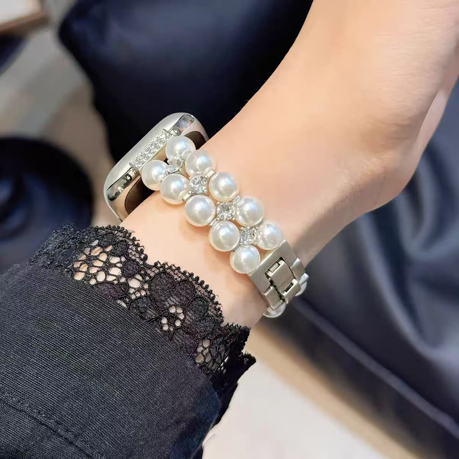 FancyWrist Armband für Apple Watch, Perle, Diamant, Silber, Damen - Bild 2