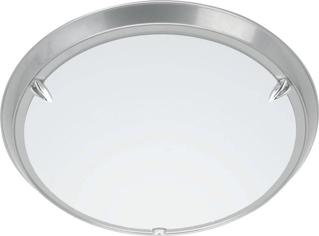 Brilliant Wand- und Deckenleuchte Livorno E27 in Titan und Weiß, rund aus Metall und Glas, H: 9 cm, D: 30 cm - Bild 1