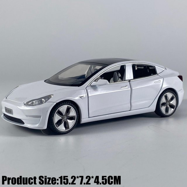 Linyi toy car Modell 3 Mittelklasse Luxuslimousine, Modellauto, 1:32, Metall, Weiß, ab 18 Jahre - Bild 1