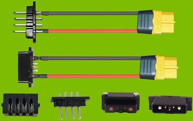 SPORTARC E-Bike Hailong Batterie Stecker Set, 4-Pin oder 5-Pin, Männlich oder Weiblich, Schwarz - Bild 1