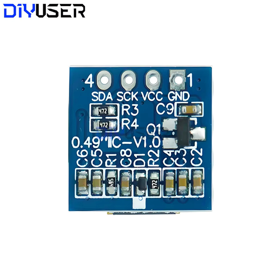 DIYUSER 0,49 Zoll OLED-Display LCD-Modul Weiß mit I2C IIC Schnittstelle und SSD1306 Treiber für AVR STM32 - Bild 2