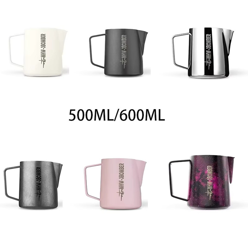 MHW-3BOMBER Barista Milchaufschäumkanne Bomber Pitcher aus Edelstahl in Silber, 500 ml oder 600 ml - Bild 3