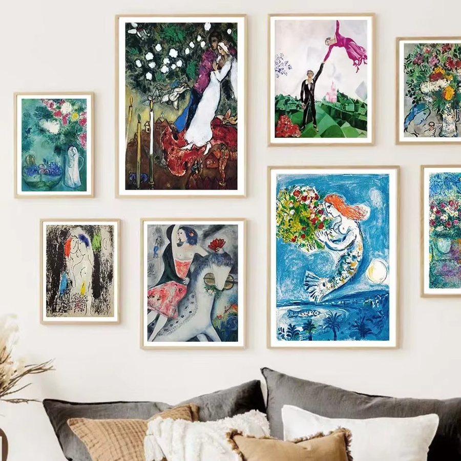 Abstrakte Wandkunst Marc Chagall Surrealismus Leinwandplakat von JKPICTURE in Mehrfarbig - Bild 2