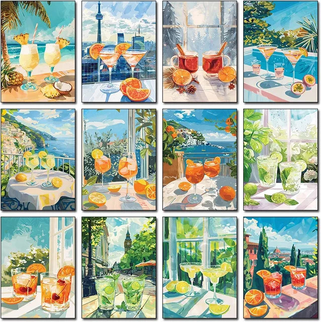 Potdemiel Cosmopolitan Poster Druck als minimalistisches Leinwand Gemälde im nordischen Vintage Stil mit Cocktail-Rezept in Multicolour - Bild 1