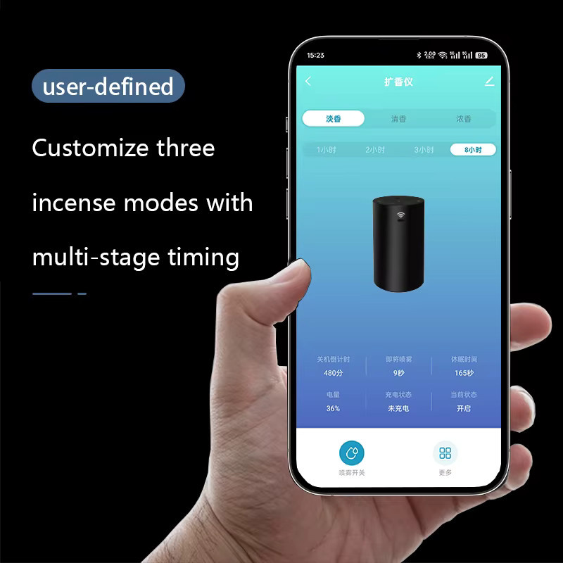 PDQ Tragbarer Auto-Aroma-Diffusor mit App-Steuerung in Schwarz und Silber - Bild 2