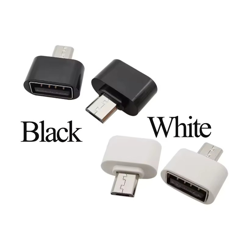 JCD OTG-Adapter Set mit USB-Typ-C und Micro-USB auf USB 2.0-A, 2 Stück, Schwarz und Weiß, für Maus, Tastatur und USB-Stick - Bild 2