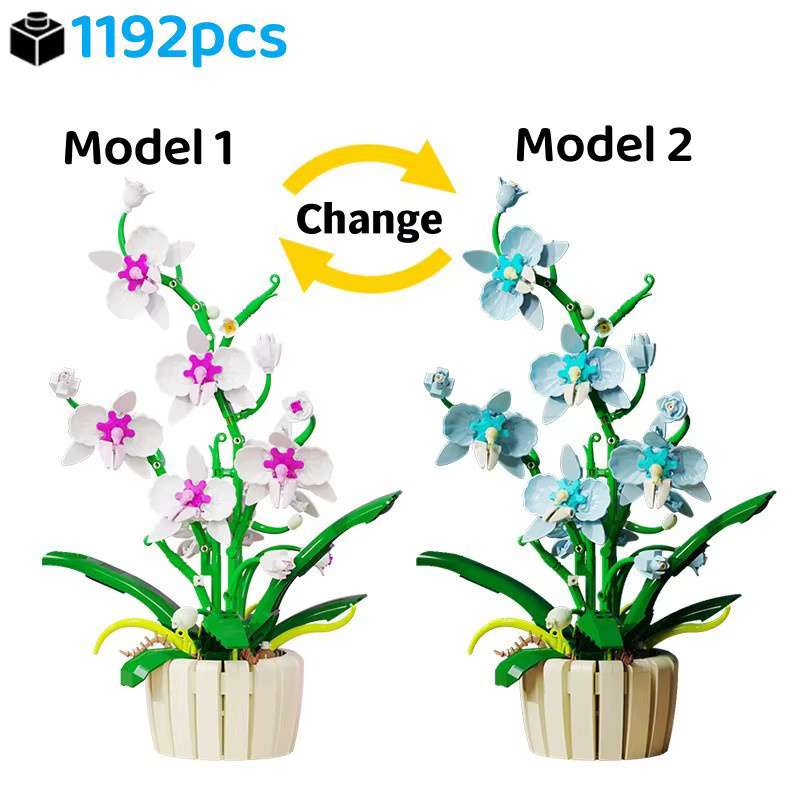Yaafun Orchidee Bausteine Bouquet Blume, 1192 Teile, ab 12 Jahre - Bild 2