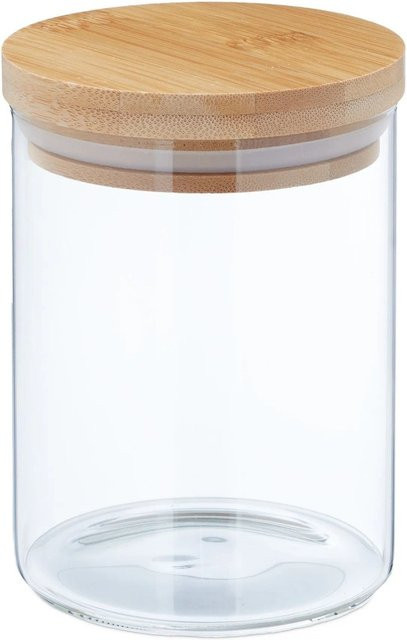 Relaxdays Vorratsgläser 4er Set aus Glas, transparent, luftdicht, 750 ml, Höhe: 14 cm, Durchmesser: 10 cm - Bild 1