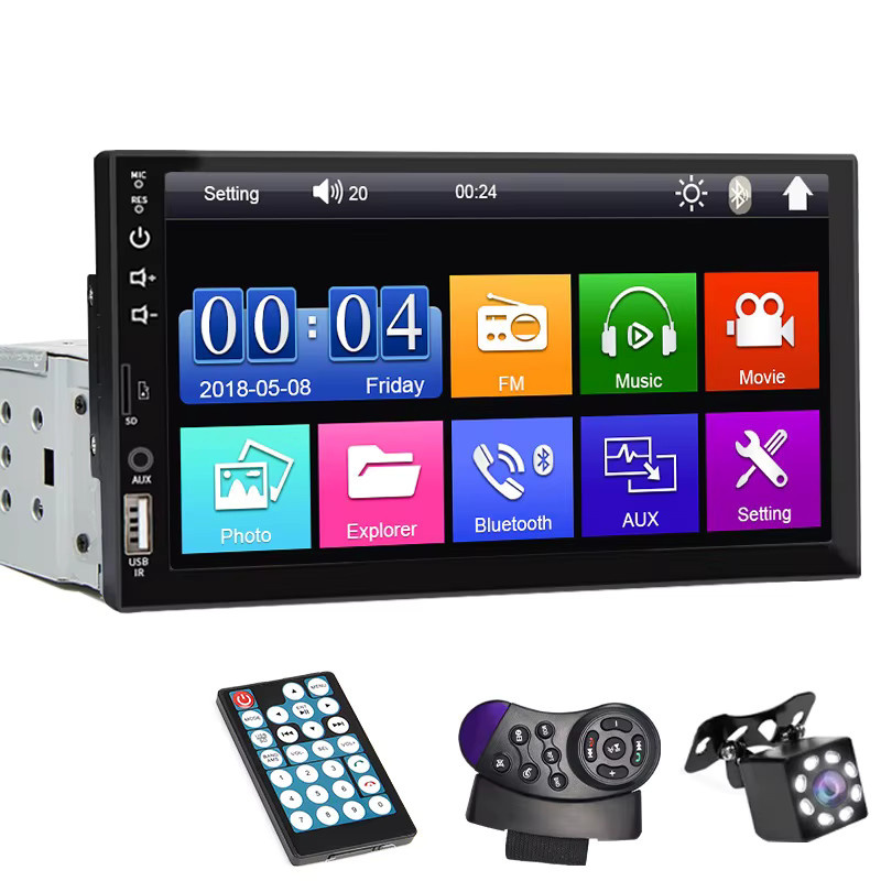 Hippcron 7 Zoll Autoradio MP5-Player mit Touchscreen, Bluetooth, USB und Aux-Eingang in Schwarz - Bild 7