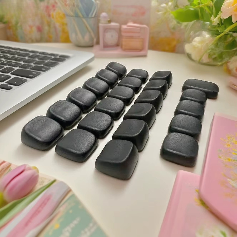 KLP Lame Tastenkappen für Low-Profile Kailh ChocV1 und MX Switches aus PBT in Weiß-Schwarz - Bild 2