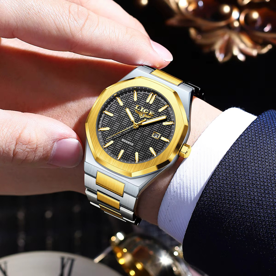 LIGE Armbanduhr Chronograph, Quarz, Edelstahl, Herren - Bild 6