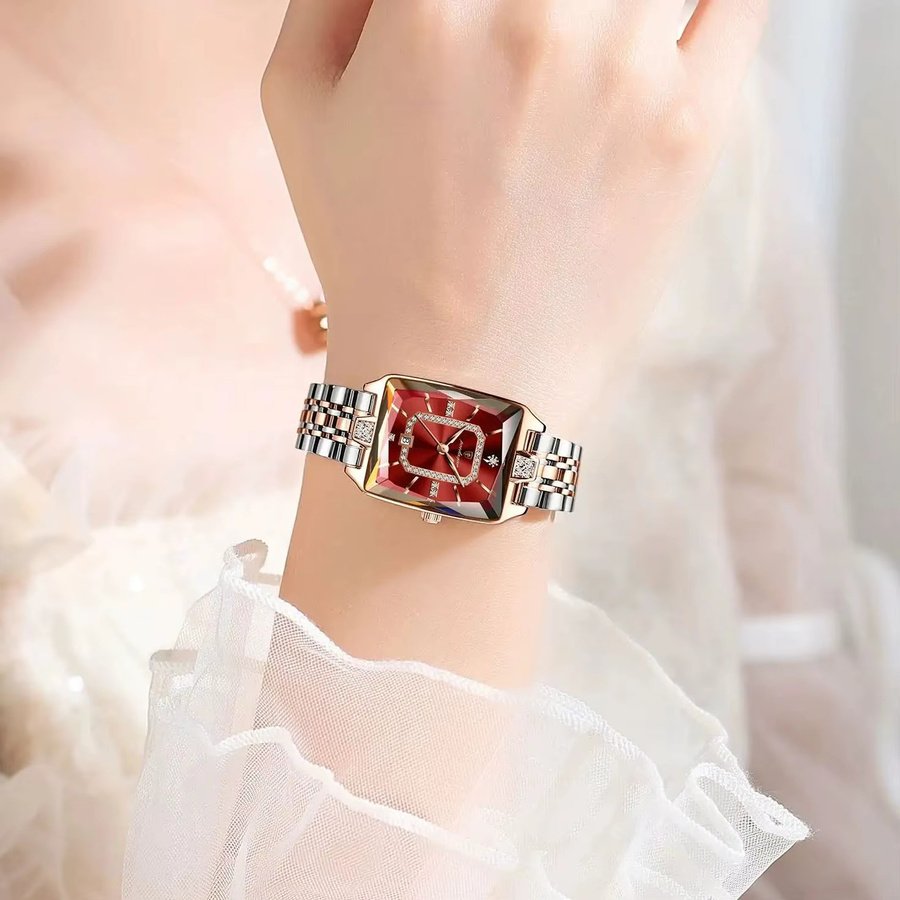 POEDAGAR Armbanduhr Quarz, Edelstahl, Datum, Damen - Bild 5