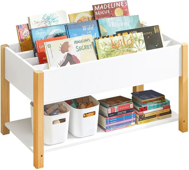SoBuy Kinder Bücherregal mit Ablagen in Weiß, KMB35-W, B/T/H: 45 x 40 x 85 cm - Bild 1