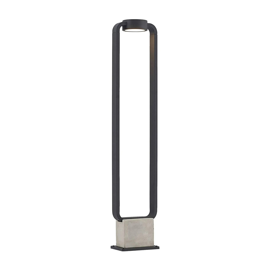 Lucande Belna 9619257 LED Außenleuchte Modern aus Beton und Aluminium in Schwarz, Rund, Pollerleuchte IP65, Höhe: 230 cm - Bild 2