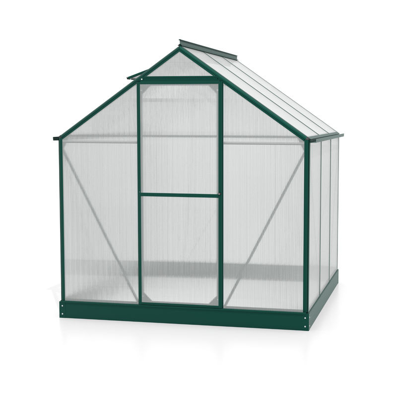 Vitavia Gewächshaus Triton 3800 in Smaragdgrün mit Stahlfundamentrahmen und Polycarbonat-Dachfenstern, 3,8 m² - Bild 2
