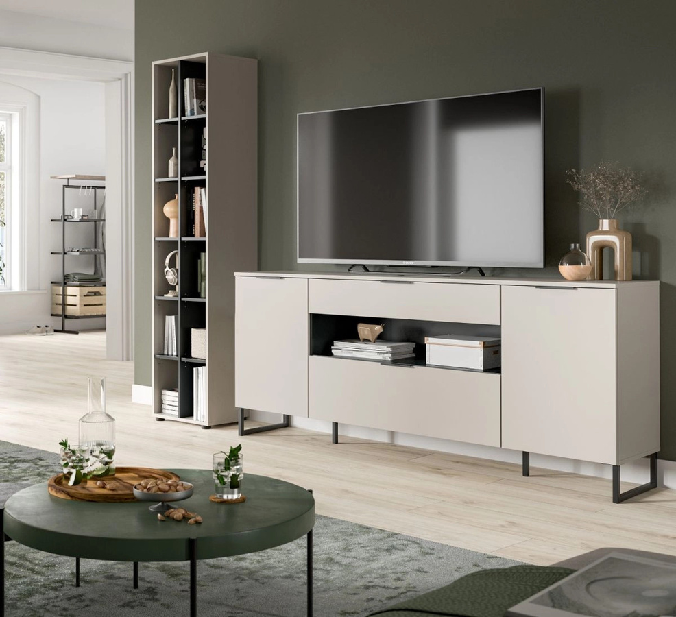 Wohnwand Morena von Inn.Furn in Kaschmir und Schwarz, Breite: 245 cm - Bild 5