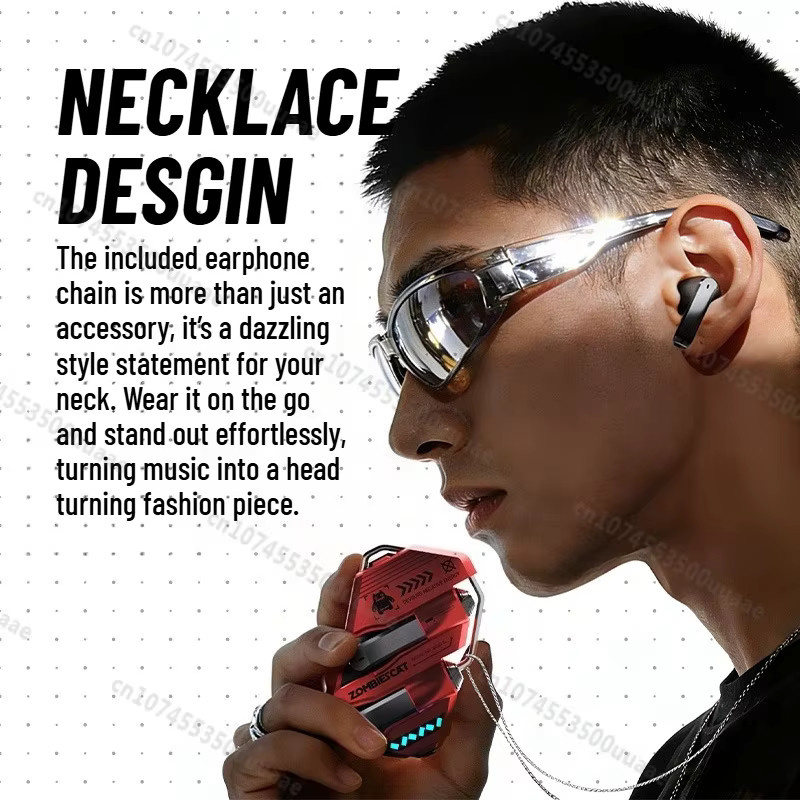 Zombies Cat B21 Alloy Bluetooth 6.0 Ohrhörer mit Echtzeit-KI-Übersetzung, weiße Semi-In-Ear TWS Kabellose Kopfhörer mit Smart-App - Bild 5