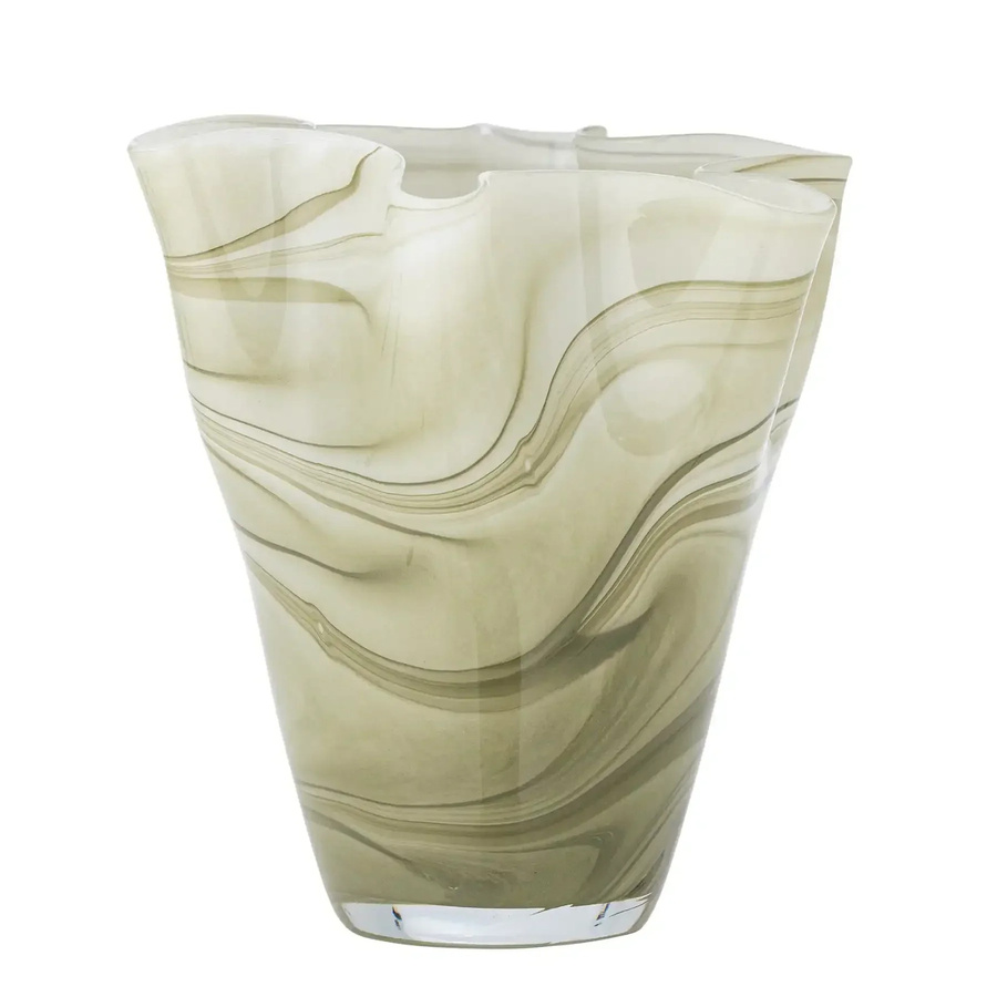 Bloomingville Glasvase Toryn in Grün, skulptural und marmoriert, Höhe: 24 cm - Bild 1