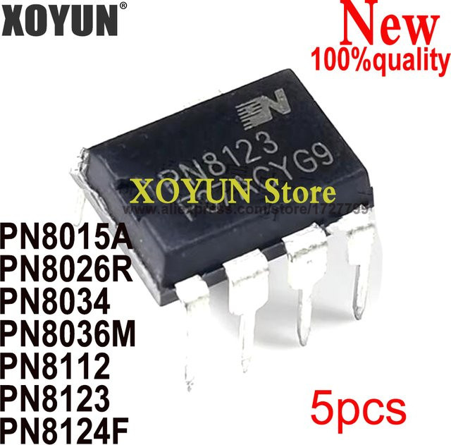 XOYUN DIP-Bauteil Set in Schwarz, 5 Stück (pn8015a, pn8026r, pn8034, pn8036m, pn8112, pn8123, pn8124f) - Bild 1