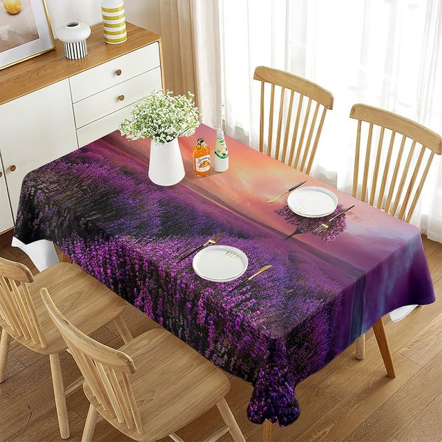 Rechteckige Tischdecke mit Lavendel-Design von Fancy Style Studio in Lila, B/H: 80 x 150 cm - Bild 1