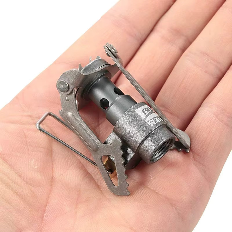 BRS-3000T Ultraleichter Mini Camping-Gaskocher aus Titan in Silber - Bild 2