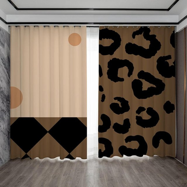 Verdunkelungsvorhang Yiran Furniture mit Blumenmuster und Karomuster, Mehrfarbig (Schwarz, Blau, Grün), Breite: 55 cm, Höhe: 120 cm - Bild 1