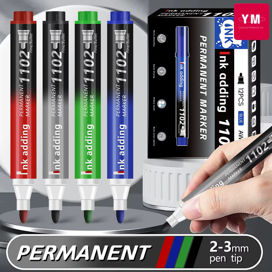 100er Set Permanent Art Marker mit feiner Spitze, wasserfeste Tinte in Schwarz, Blau und Rot, Strichstärke 2-3 mm - Bild 2
