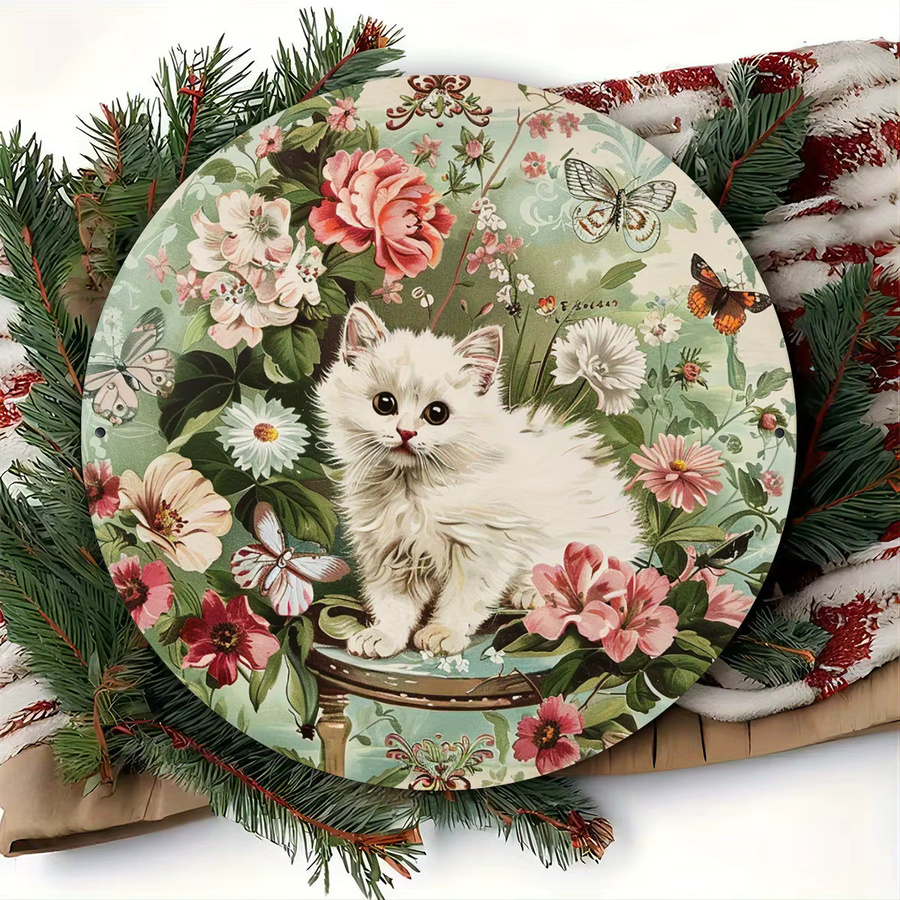 CIFBUY Vintage Metall-Wandkunst Schilder mit Schmetterlingen und Tieren, Aluminium-Plaketten Set in Multicolour, B/H: 20,32 x 20,32 cm - Bild 4