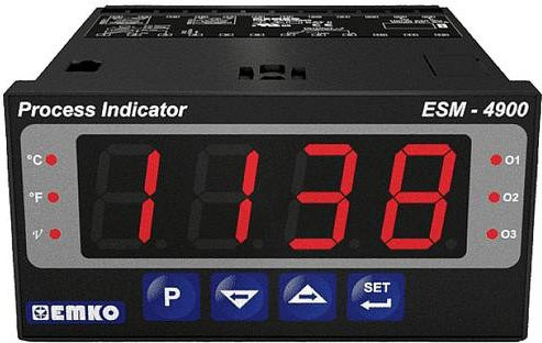 Emko ESM-4900 Universalregler Pt100 Schwarz, 2-Punkt P, PI, PD, PID, Relais 5A, Temperaturbereich -200 bis +1700°C, B/T/H: 48 x 86,5 x 96 mm - Bild 1