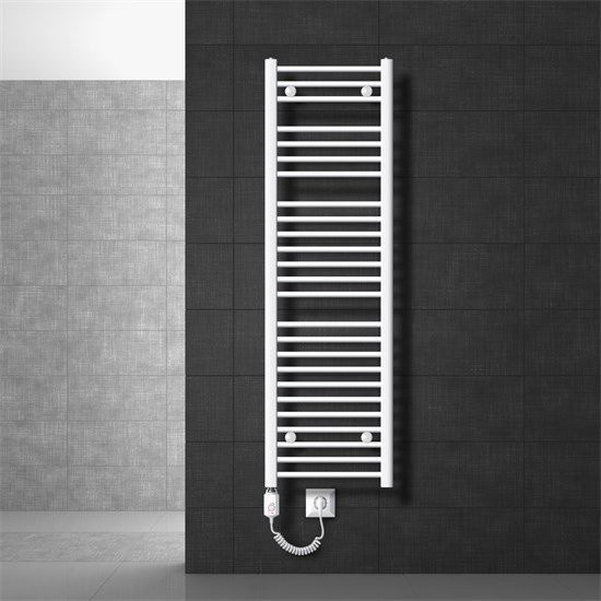 LuxeBath Elektrischer Badheizkörper mit Heizstab 1200W, Weiß, Gerade, B: 40 cm, H: 150 cm - Bild 1