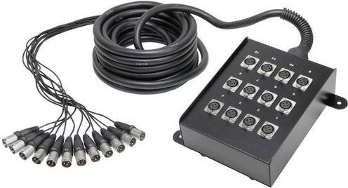 AH Cables K12C10 Multicore Kabel Schwarz, 12 Eingänge, Länge: 10 m - Bild 1