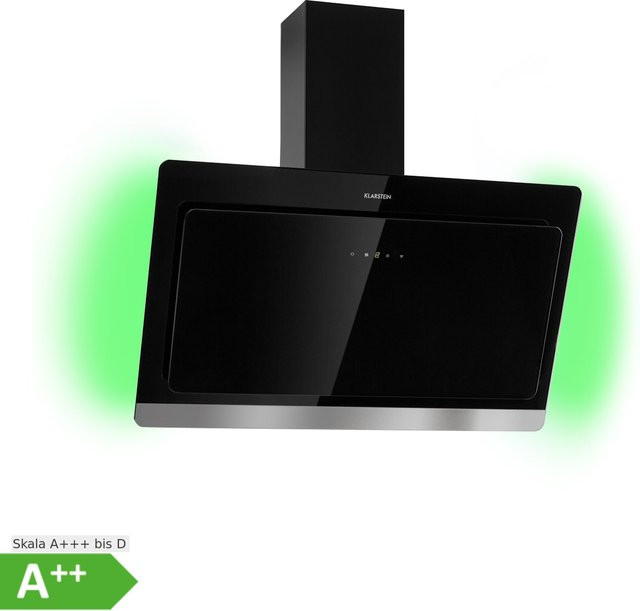 Klarstein Aurora 90 Smart Dunstabzugshaube in Schwarz mit App-Steuerung und Ambiente-Licht, Breite: 90 cm, 585 m³/h, Energieeffizienzklasse A++ - Bild 1