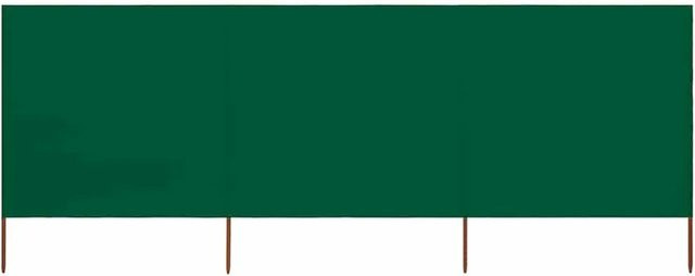 vidaXL 3-teiliges Windschutzgewebe aus Polyester in Grün, Breite: 400 cm, Höhe: 80 cm - Bild 1