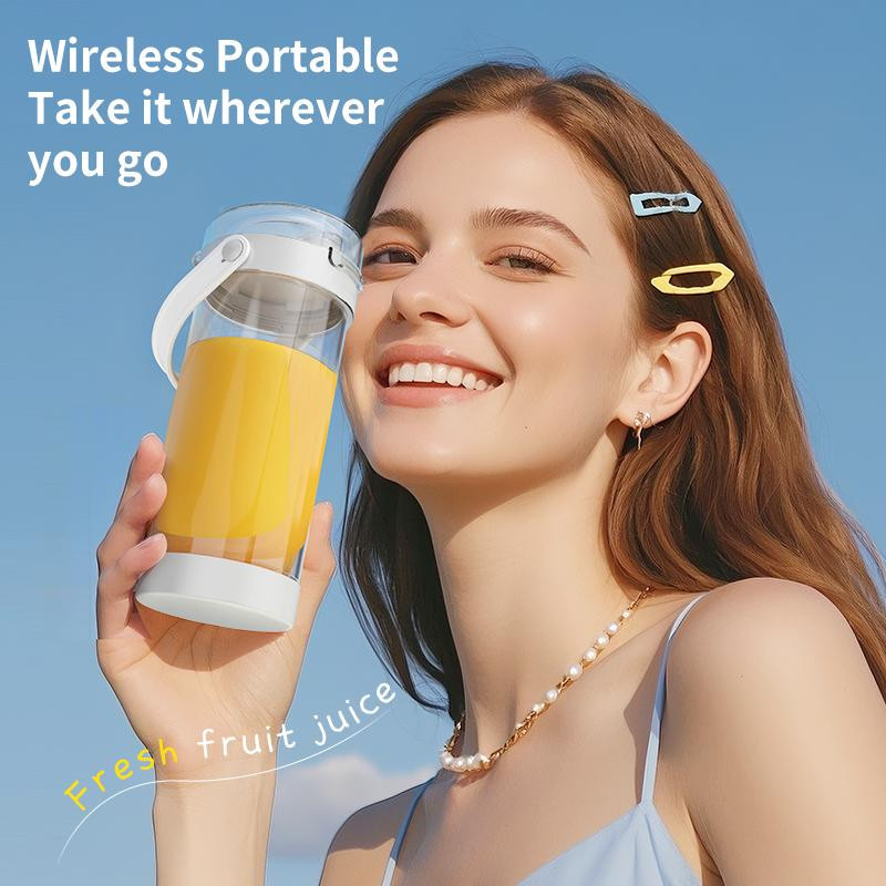 Binchi Outdoor Equipment Tragbarer elektrischer Mixer Grau, 600 ml, USB wiederaufladbar mit 4000mAh Akku für Smoothies und Säfte - Bild 2