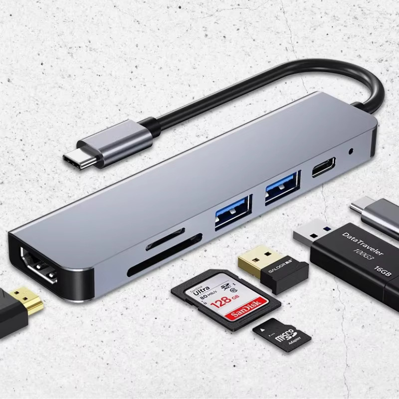 DIXSG USB-C Hub mit HDMI 4K, SD/TF-Kartenslot und PD 87W Schnellladung, USB 3.0 Dockingstation für MacBook und Computer - Bild 2