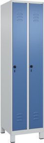 C+P Spind Classic PLUS Spind mit 2 Abteilen und Füßen, Farbe Grau/Blau, H x B x T: 195 x 50 x 50 cm - Bild 1