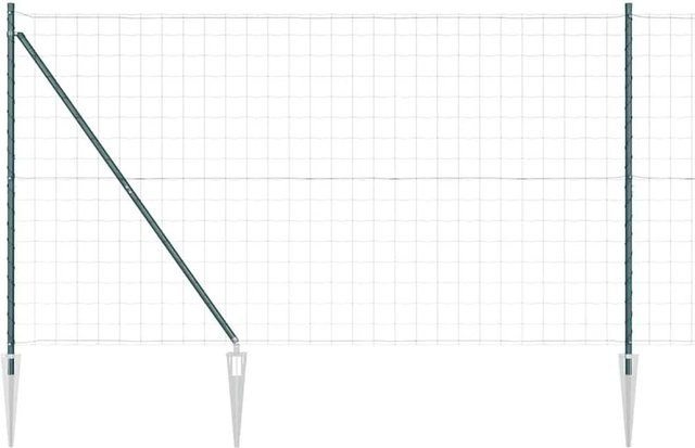 vidaXL Zaun mit Pfosten aus Stahl in Grün, Höhe: 150 cm, Länge: 10 m - Bild 1