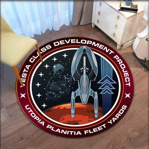 Star Trek Runder Teppich YangJOJO in Multicolour, dekorativer Wohnzimmer-Teppich aus Polyester, Durchmesser: 150 cm - Bild 1