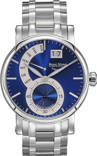 Bruno Söhnle Armbanduhr, Quarz, Edelstahl, Blau, 43 mm, Herren - Bild 1