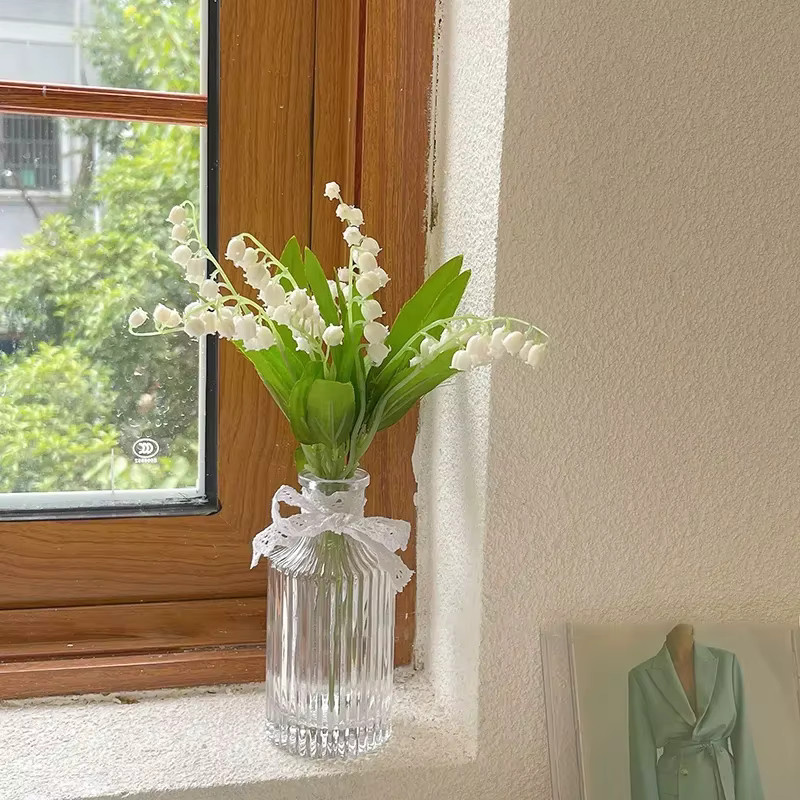 Nordische transparente Glasvase für Hydrokultur und Pflanzenarrangements in runder Form - Bild 2