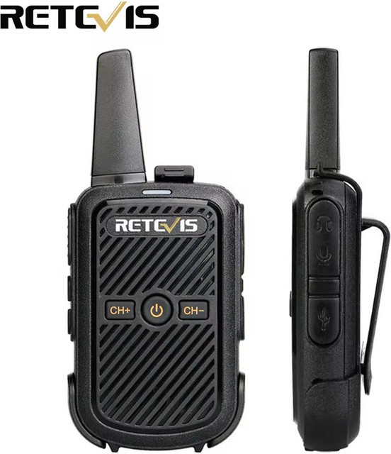 Retevis RT15 Mini-Walkie-Talkie tragbares Zwei-Wege-Radio in Schwarz - Bild 1