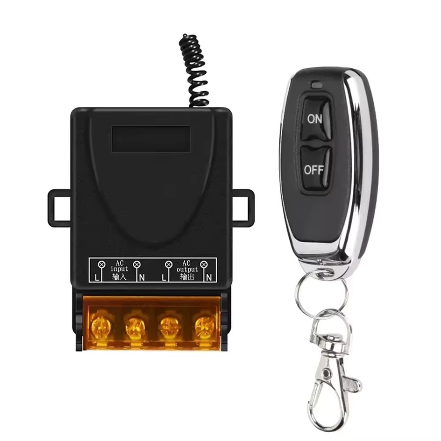GGBEE Drahtloser Fernbedienungsschalter 433MHz mit Relais-Empfänger und Sender für Wasserpumpenmotor und LED, Schwarz, AC 75-220V/DC 9-72V 30A - Bild 7