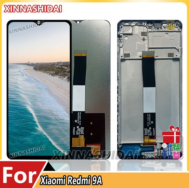 Xiaomi Redmi 9A 9C LCD Display mit Rahmen und Touch Screen in Schwarz (Modell M2006C3MG) - Bild 1
