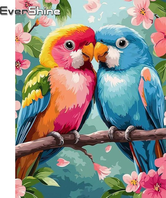 EverShine Diamantmalerei Vögel DIY Kit 5D Mosaik Papagei mit Vollbohrern in Multicolour - Bild 1