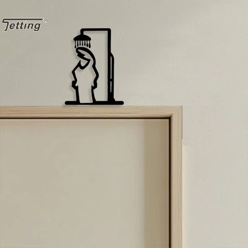 JETTING Wanddekoration Duschfigur aus Metall in Schwarz und Grün im minimalistischen Design - Bild 2