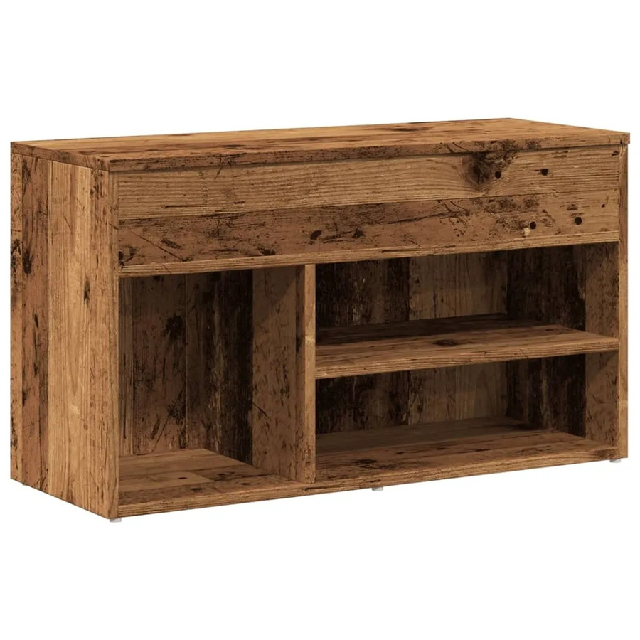 vidaXL Schuhbank in Altholz-Optik braun aus Holzwerkstoff B/T/H: 80 x 30 x 45 cm - Bild 2