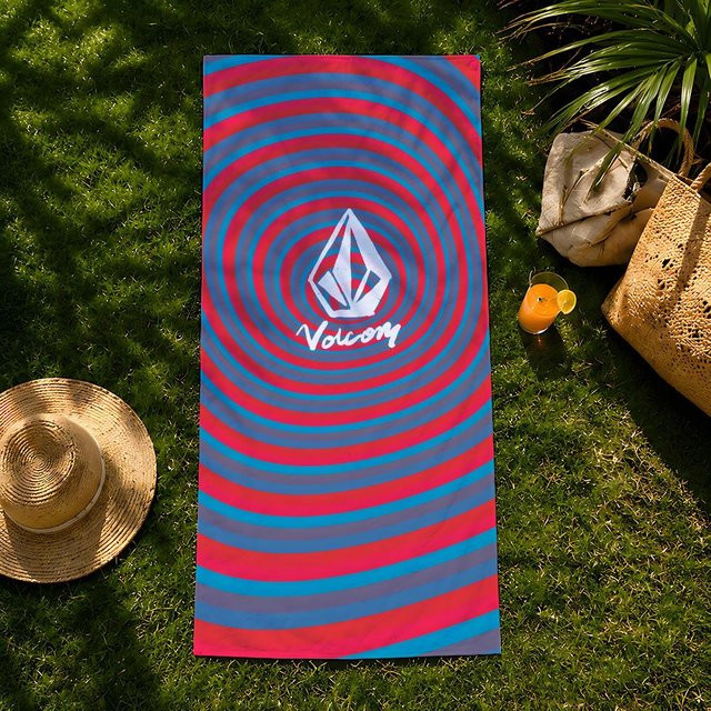 Volcom Mikrofaser Handtuch, schnelltrocknendes und saugfähiges Strandtuch in Multicolour, B: 90 cm, L: 178 cm - Bild 1